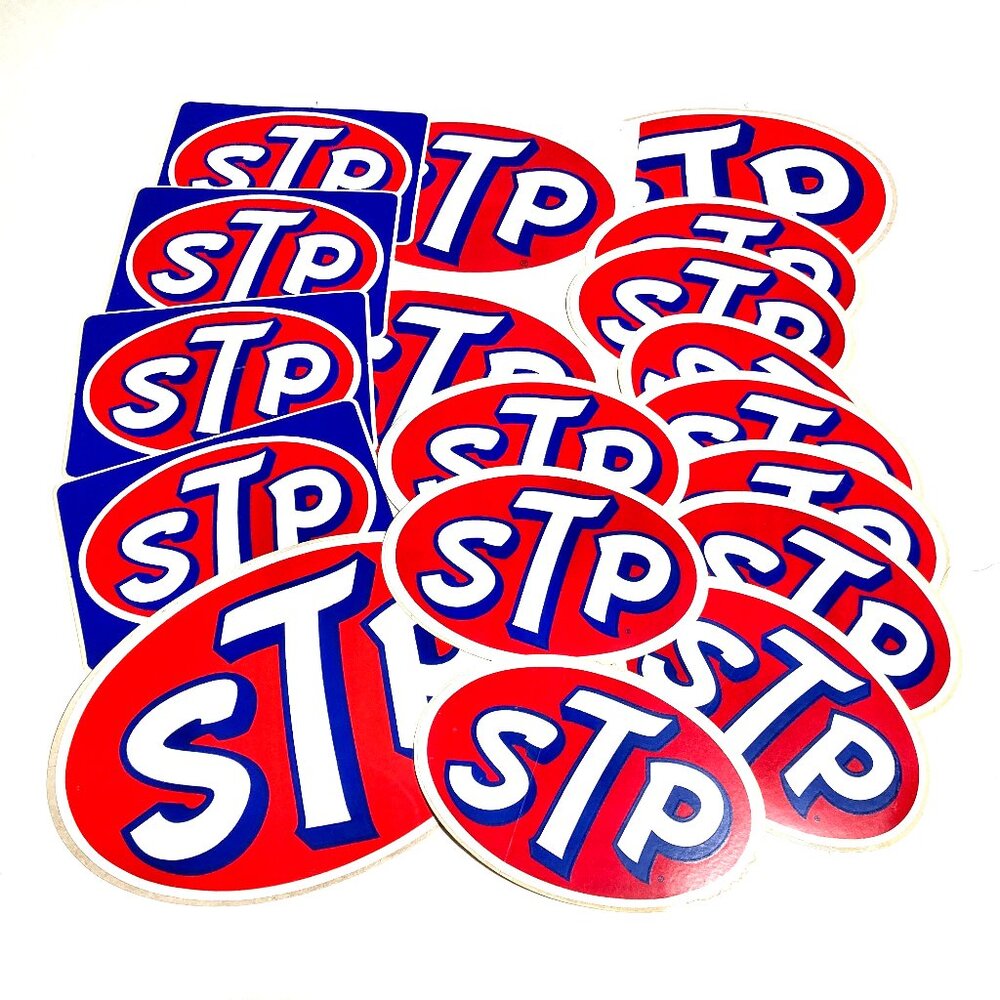 Set of 18 STP Vintage Decal Stickers